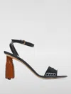 Jw Anderson Tassel-heel Leather Sandals In Schwarz