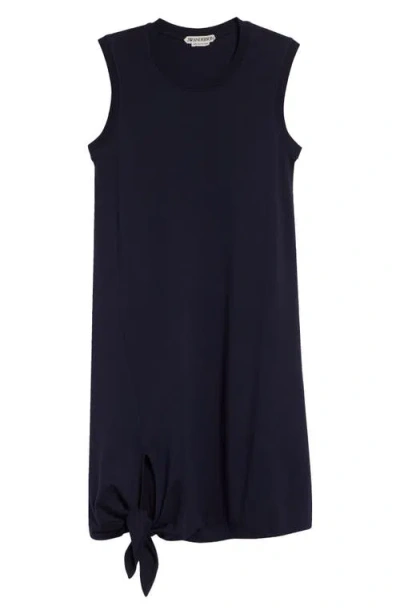 Jw Anderson Cotton Dress With Knotted Hem In Blue