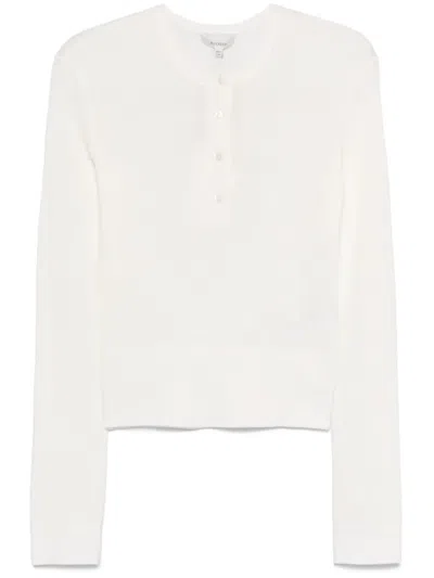 Jw Anderson Oberteil Mit Henley-kragen In White