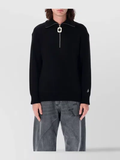 JW ANDERSON HIGH COLLAR RIBBED TEXTURE KNIT