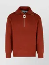 Jw Anderson High Collar Ribbed Texture Sweater