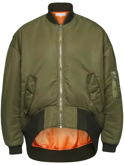 Jw Anderson High-low Bomber Jacket In Green
