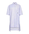 Jw Anderson J. W. Anderson Patchwork Cotton Shirt Dress With Asymmetric Hem In White