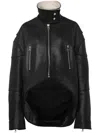 Jw Anderson High-neck Curved Leather Jacket In Black