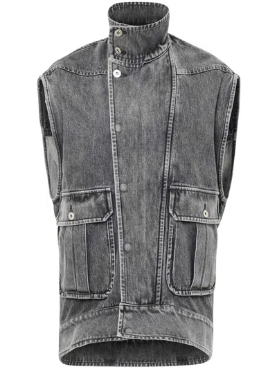 JW ANDERSON HIGH-NECK DENIM GILET