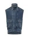 Jw Anderson High-neck Denim Gilet In Blue