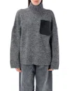 Jw Anderson Wool And Alpaca-blend Turtleneck Sweater In Gray