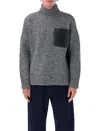 Jw Anderson J. W. Anderson High Neck Grey Sweater In Gray