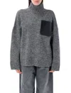 Jw Anderson Wool And Alpaca-blend Turtleneck Sweater In Gray