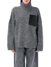 Jw Anderson J. W. Anderson Leather Patch Pocket Jumper In Gray