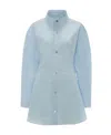 Jw Anderson High-neck Shirt Dress In Gray
