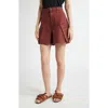 Jw Anderson High-waisted Cargo Twill Shorts In Rust