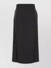 Jw Anderson High Waist Midi Length Skirt With Side Slit And Belt Detail