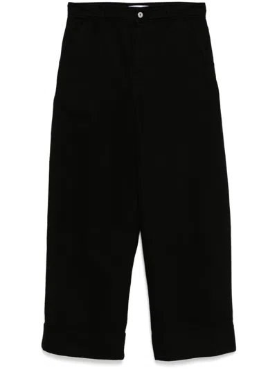 Jw Anderson High Waist Wide-leg Trousers In Black
