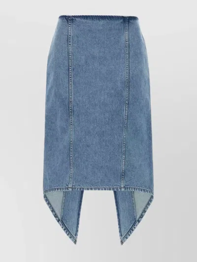 Jw Anderson High-waisted Denim Skirt Asymmetric Hem