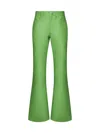 Jw Anderson High-waisted Leather Bootcut Trousers In Green