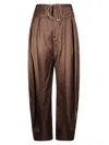 Jw Anderson J. W. Anderson High Waisted Trousers Wide Leg With Darts In Brown