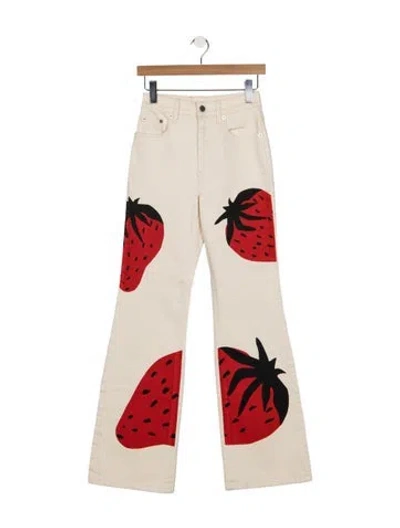 Pre-owned Jw Anderson High-rise Flared Jeans In Neutral
