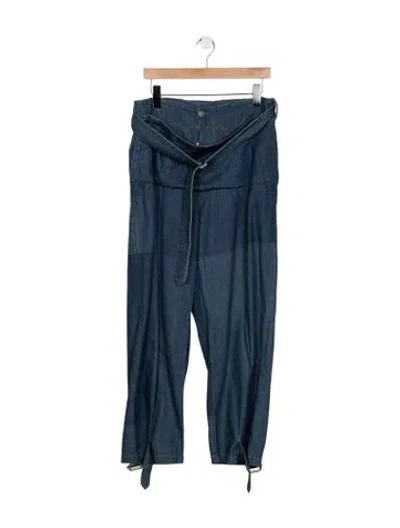 Pre-owned Jw Anderson High-rise Straight Leg Jeans In Blue