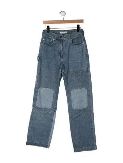 Pre-owned Jw Anderson High-rise Straight Leg Jeans In Blue