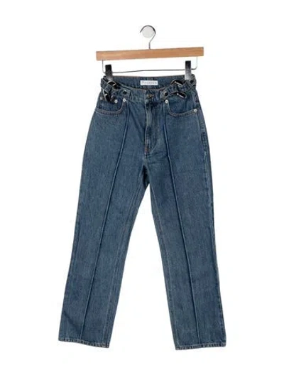 Pre-owned Jw Anderson High-rise Straight Leg Jeans In Blue
