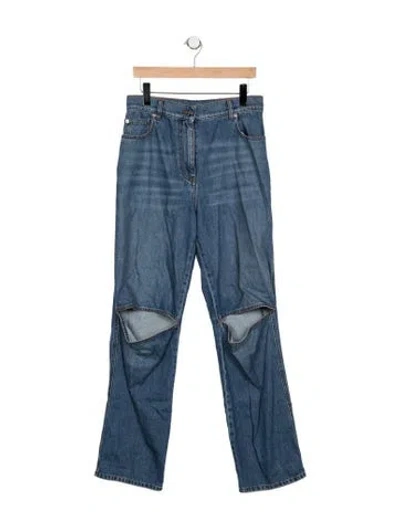 Pre-owned Jw Anderson High-rise Straight Leg Jeans In Blue