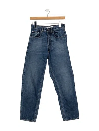 Pre-owned Jw Anderson High-rise Straight Leg Jeans In Blue