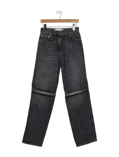 Pre-owned Jw Anderson High-rise Straight Leg Jeans In Gray