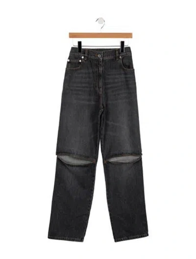 Pre-owned Jw Anderson High-rise Straight Leg Jeans In Gray