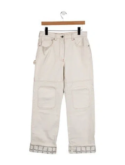 Pre-owned Jw Anderson High-rise Straight Leg Jeans In White