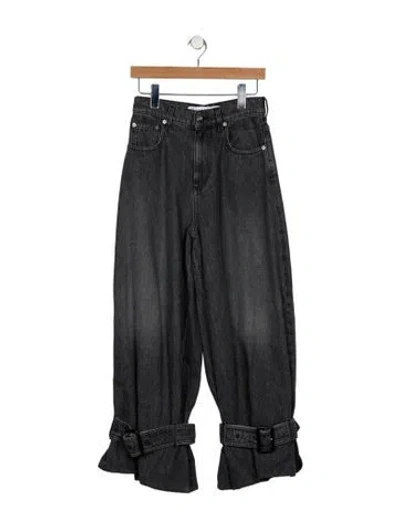 Pre-owned Jw Anderson High-rise Wide Leg Jeans In Gray