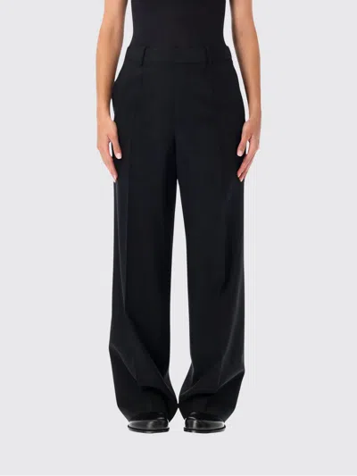 Jw Anderson High-waisted Wide-leg Tailored Wool Trousers In Black
