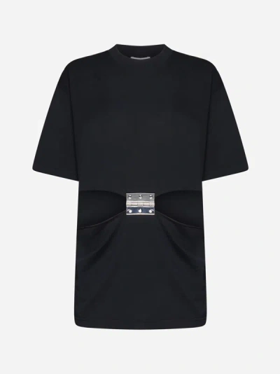 Jw Anderson Cut-out-detail Cotton T-shirt In Black