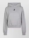 Jw Anderson J. W. Anderson Cropped Grey Hoodie With Relaxed Fit In Multi