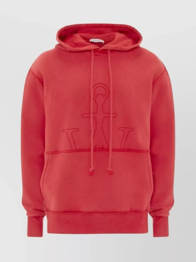 Jw Anderson J.w. Anderson Logo Embroidery Hoodie In Red