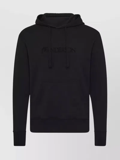 Jw Anderson Hooded Sweatshirt Kangaroo Pocket In Black