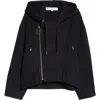 Jw Anderson Hooded Biker Wool Jacket In Navy
