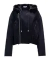 Jw Anderson Hooded Biker Wool Jacket In Black
