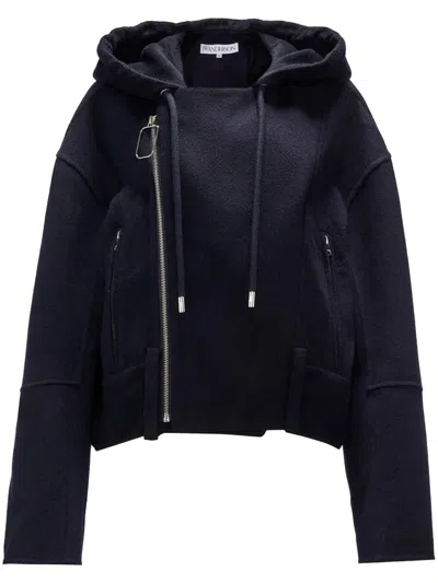 Jw Anderson Hooded Belumarine Jacket In Black