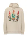 Jw Anderson Gnome Trio Cotton Hoodie In Beige