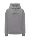 Jw Anderson Classic Pullover Hoodie With Embroidered Detail In Gray
