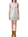 Jw Anderson Hoodie Printed Dress In Silver