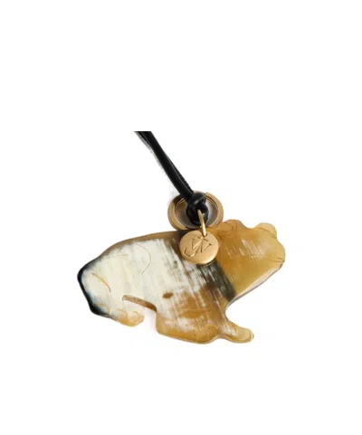Jw Anderson Horn-crafted Frog Bag Charm In Gold