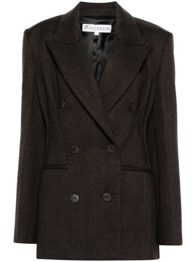 Jw Anderson Hourglass Blazer In Brown