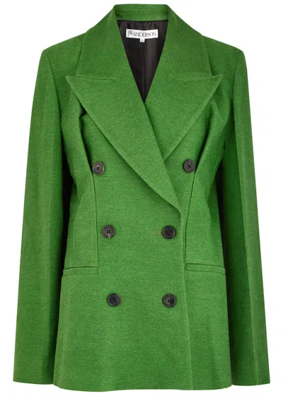 Jw Anderson Hourglass Double-breasted Blazer In Green