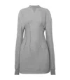 Jw Anderson Textured Long-sleeve Hourglass Dress In Grey