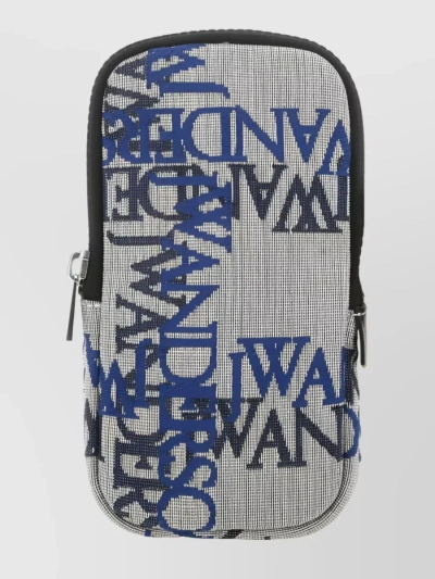 JW ANDERSON ICONIC LOGO GRID PATTERN PHONE POUCH
