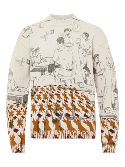 Jw Anderson Illustration-pattern Jumper In Multi