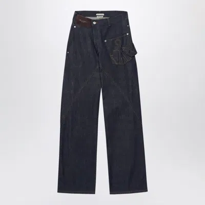 Jw Anderson Indigo Twisted-denim Jeans In Blue