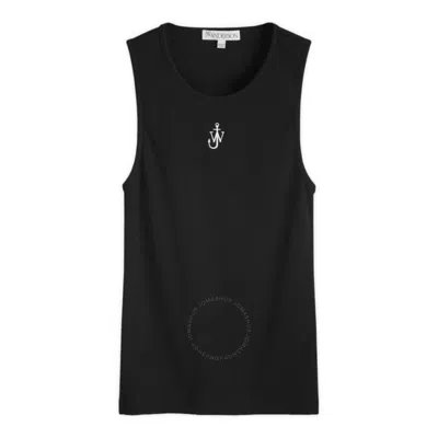 Jw Anderson J. W. Anderson Anchor Fitted Ribbed Top In Black